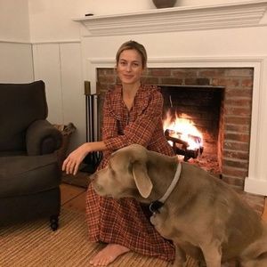 Doen Honey Dress Blue Autumn Plaid XS